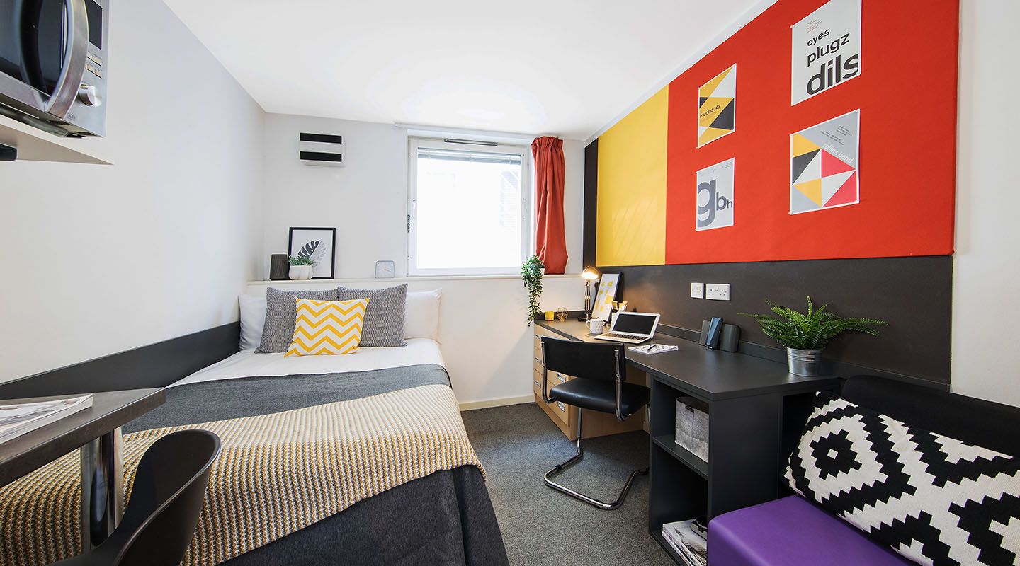A room in student accommodation.